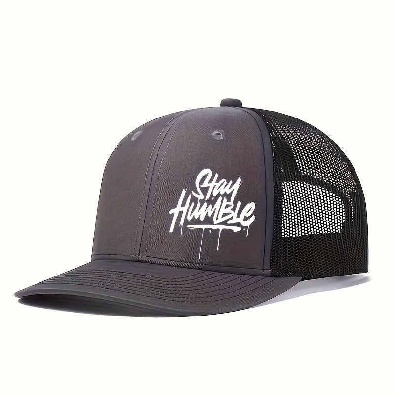 Breathable Lightweight Polyester Adjustable Mesh Trucker Hat - 1pc Unisex Baseball Cap with 