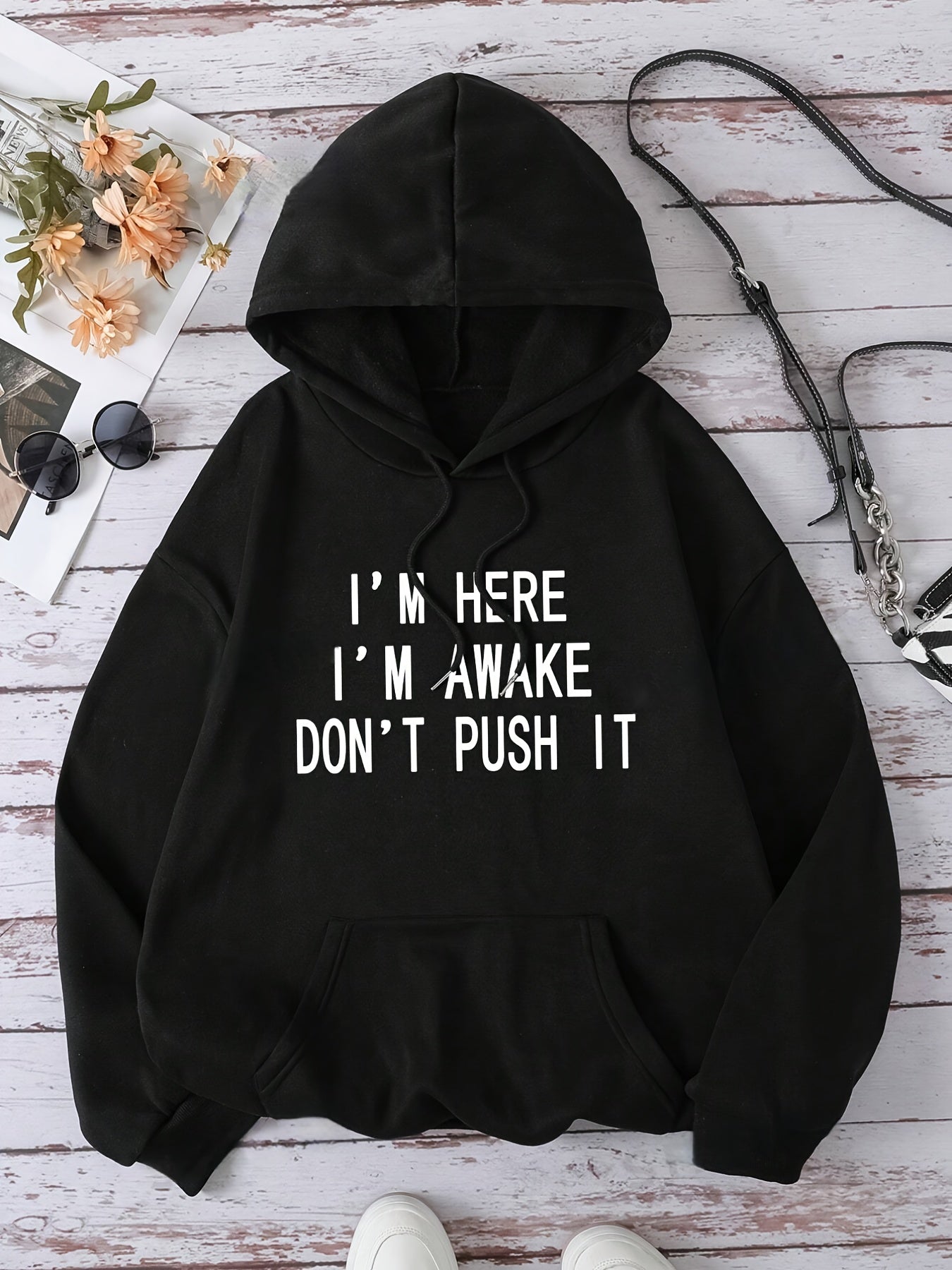Stylish Women's Fashion Hoodie - Kangaroo Pocket, Humorous 