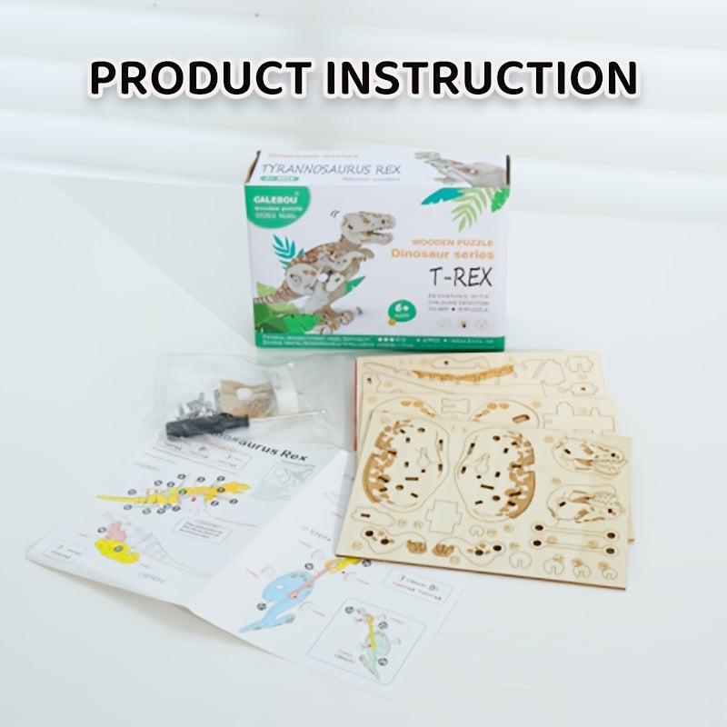 3D Walking Tyrannosaurus Rex Puzzle - 1 Piece Suitable for Adult Toys and Gifts - No Glue Required with Instructions for Desktop Ornaments
