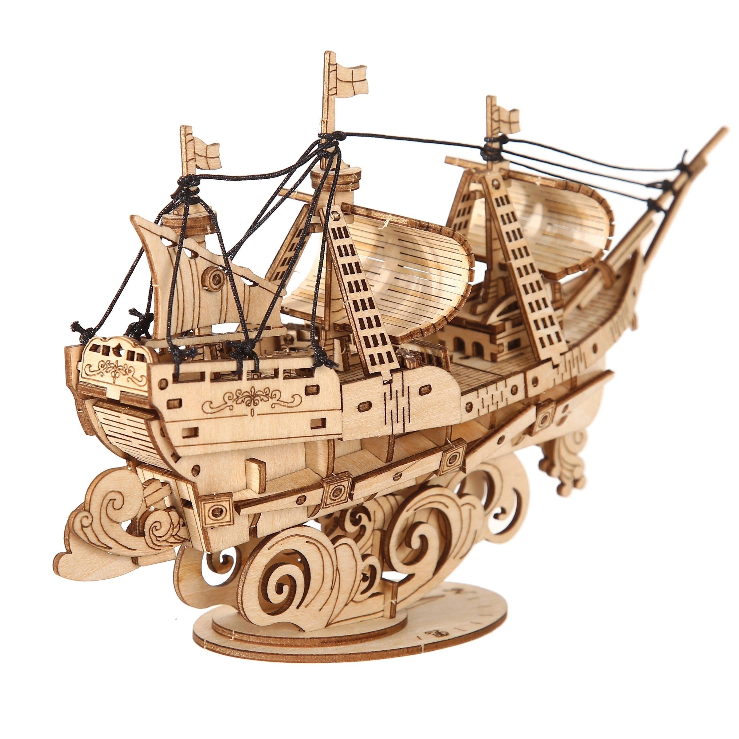 3D Ocean Sailboat Wooden Puzzle - DIY Scale Model Kit - Home Decoration, Birthday/Christmas Gift