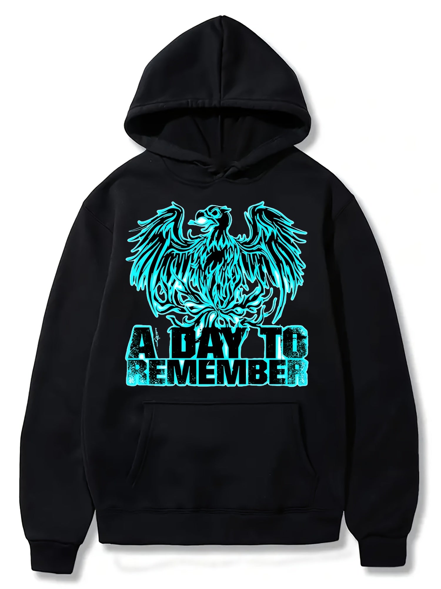 A Day To Remember Graphic Hoodie, Cotton Blend Casual Knit Fabric, Regular Fit, Hooded Sweatshirt with Slight Stretch, with Vibrant Print, for Black