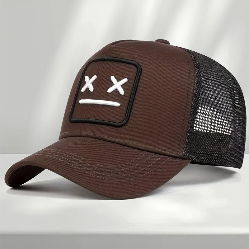 Unisex Embroidered Robot Baseball Cap, Versatile Polyester Trucker Hat, Casual Style, Breathable Sunshade, Ideal for Daily Wear & Outdoor Sports, Perfect Gift for Men & Women