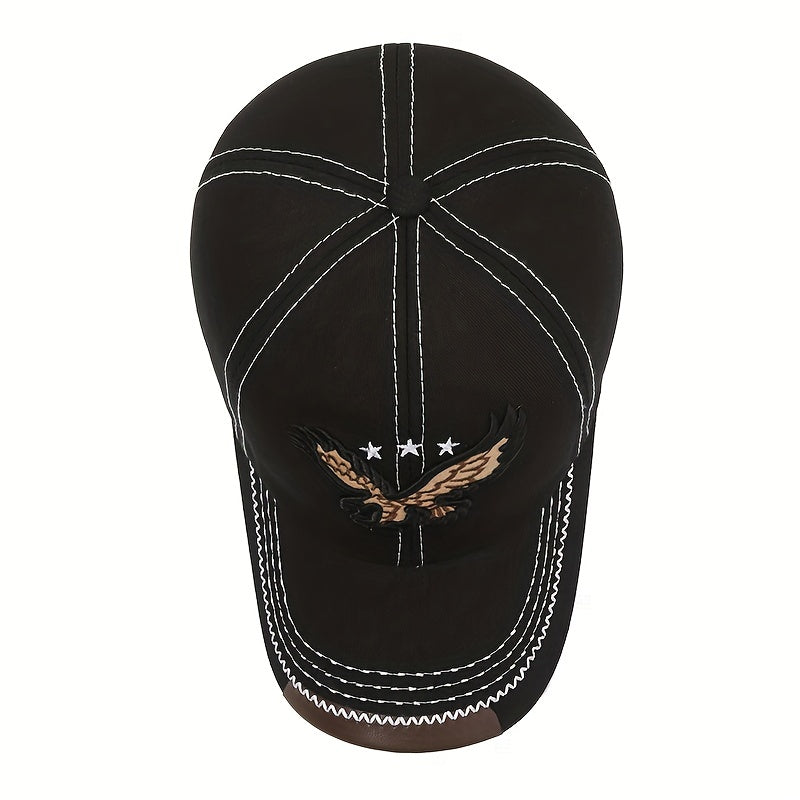 3D Eagle Embroidered Baseball Hat - Adjustable Sun Protection Unisex Fashion Casual Sports Sun Hat For Women & Men