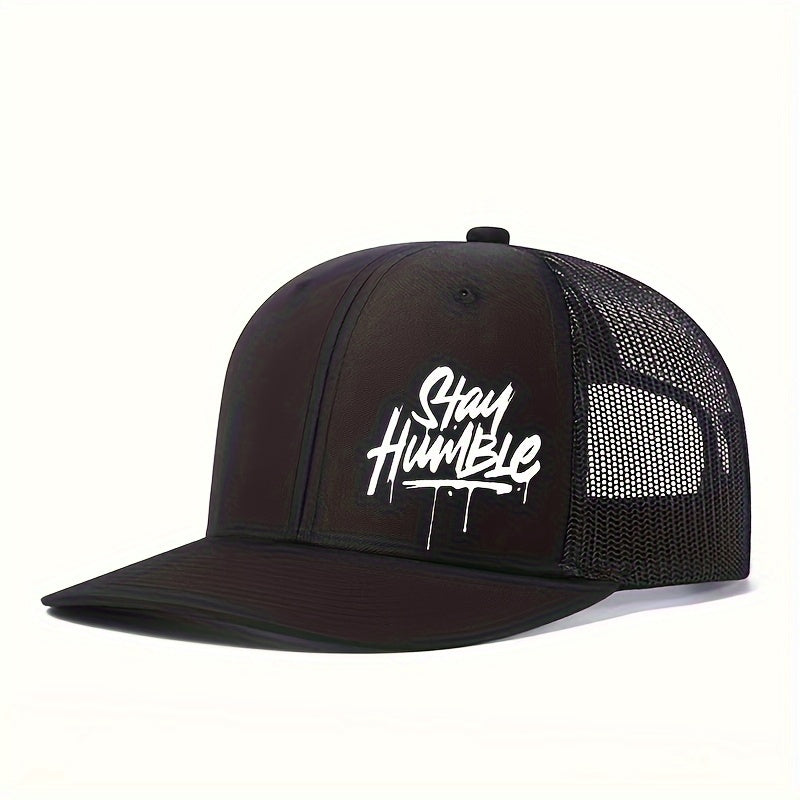 Breathable Lightweight Polyester Adjustable Mesh Trucker Hat - 1pc Unisex Baseball Cap with 