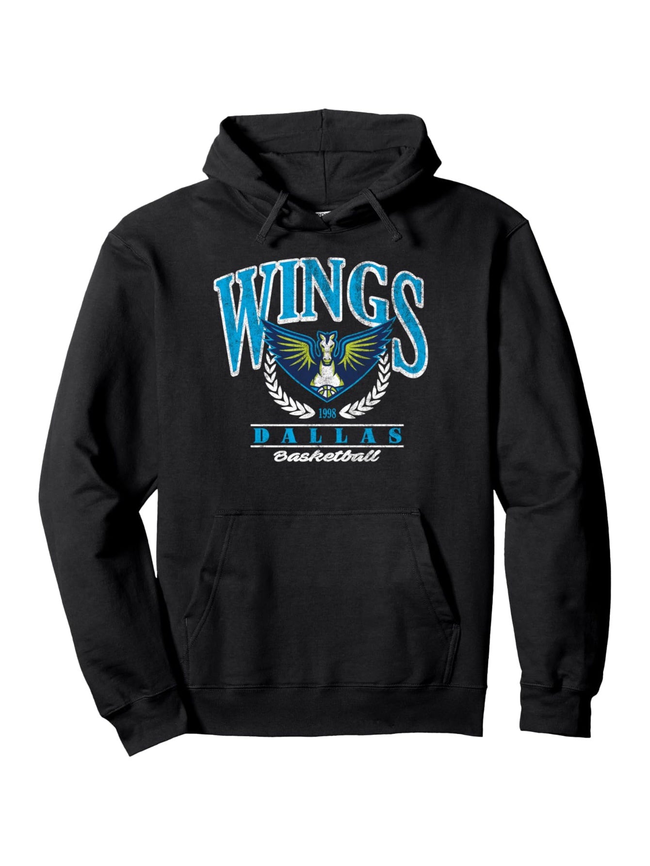 WNBA Dallas Wings Pullover Hoodie - Cotton Blend, Lightweight, Knit Fabric, Machine Washable, Casual Style for Spring/Autumn