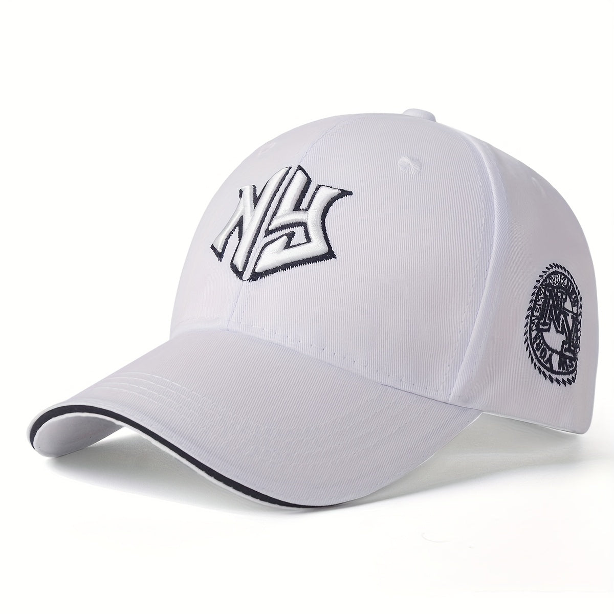 1pc, Unisex Embroidered Hip Hop Snapback Cap, Lightweight Woven Fabric Baseball Hat with Buckle Closure, All-Season Sun Visor for Men and Women, Hand Wash Only