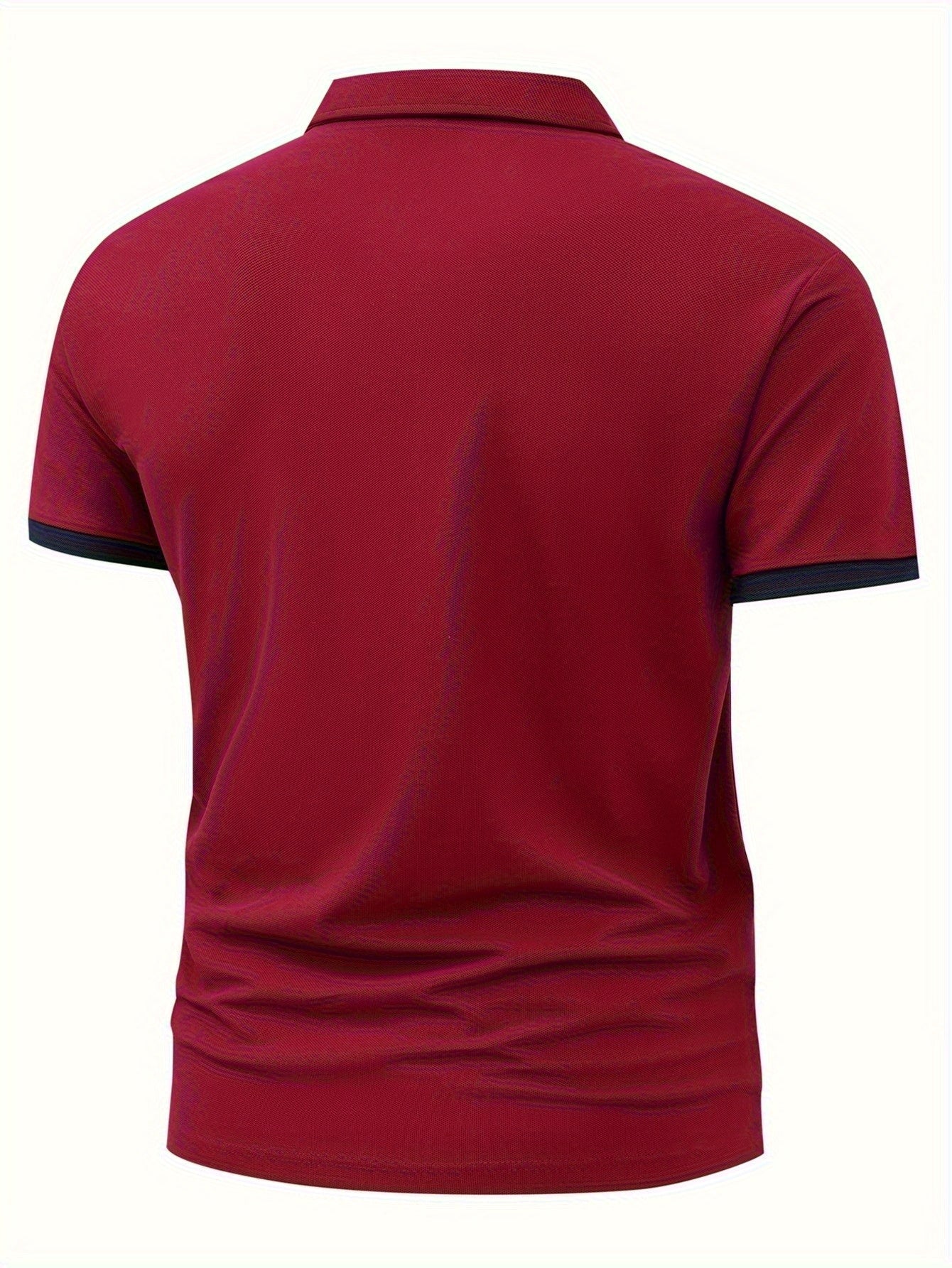 Horse Symbol Men'S New Polo Shirt with Front Pattern, Summer Polo Shirt, Casual Outdoor Short Sleeved Top, Button Neck, Slight Elasticity, Regular Fit, Suitable for Sports, Fishing, Fitness, Daily Wear