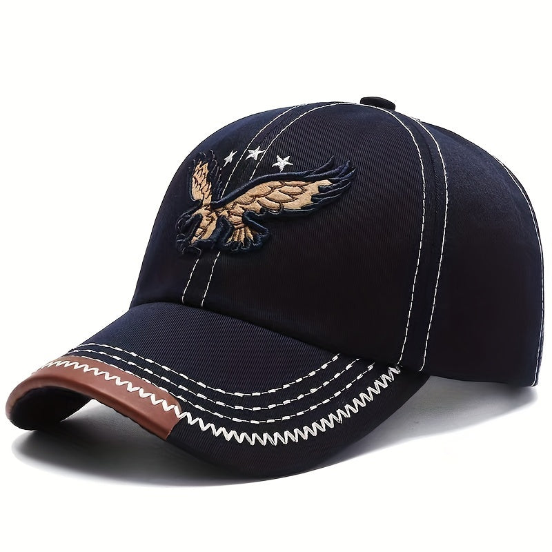 3D Eagle Embroidered Baseball Hat - Adjustable Sun Protection Unisex Fashion Casual Sports Sun Hat For Women & Men
