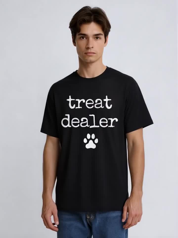 Cotton Humorous T-Shirt for Dog Lovers - Dog Treat Dealer - Casual & Outdoor Wear, Sizes S-XXXL, Perfect Gift for Men, Dad, Husband, Grandpa