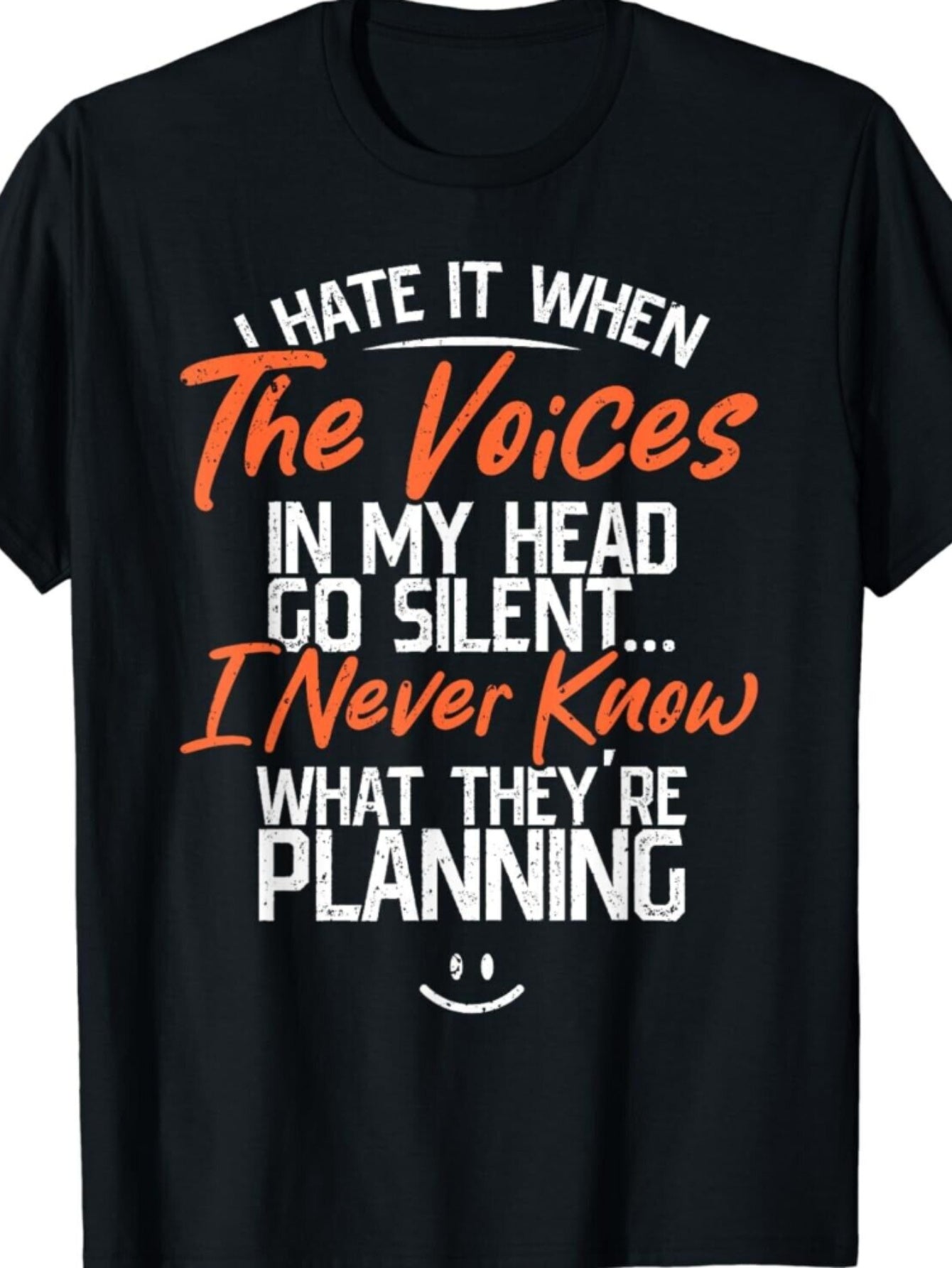 Funny Sarcastic Voices T-Shirt – 'The Voices in My Head' Humorous Quote, Cotton Tee, Black with Orange & White Text, Comfortable & Stylish for Casual Attire, Comfortable Clothing|Sarcastic Quote Shirt|Cotton Fabric