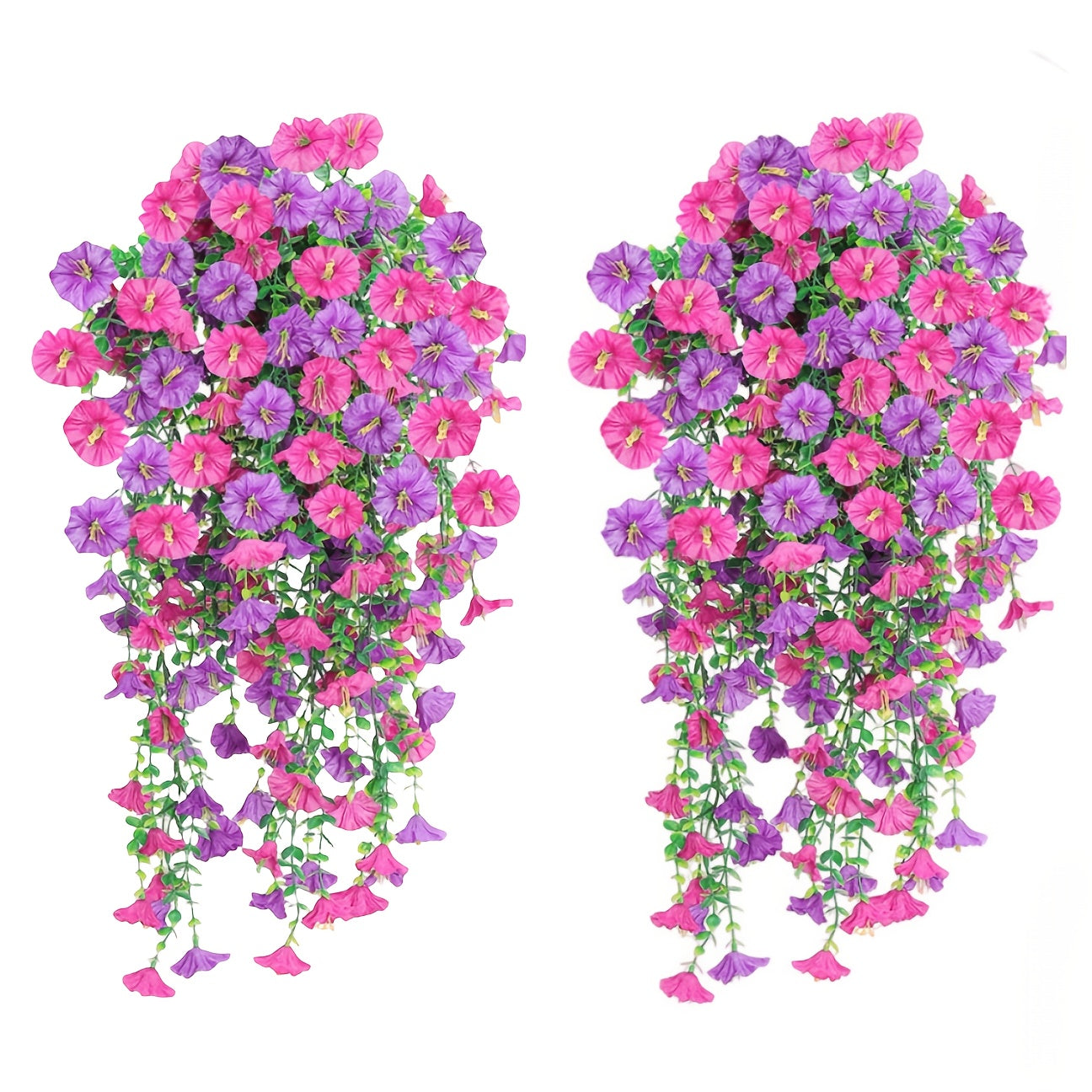 Hanging Flowers, Mixed Fabric Morning Glow And Eucalyptus Leaves, UV Resistant, Realistic Artificial Plants, Suitable For Outdoor Home Office Garden Decoration, Ideal For Thanksgiving, Christmas, Halloween, Artificial Outdoor