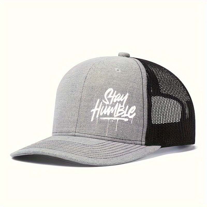Breathable Lightweight Polyester Adjustable Mesh Trucker Hat - 1pc Unisex Baseball Cap with 