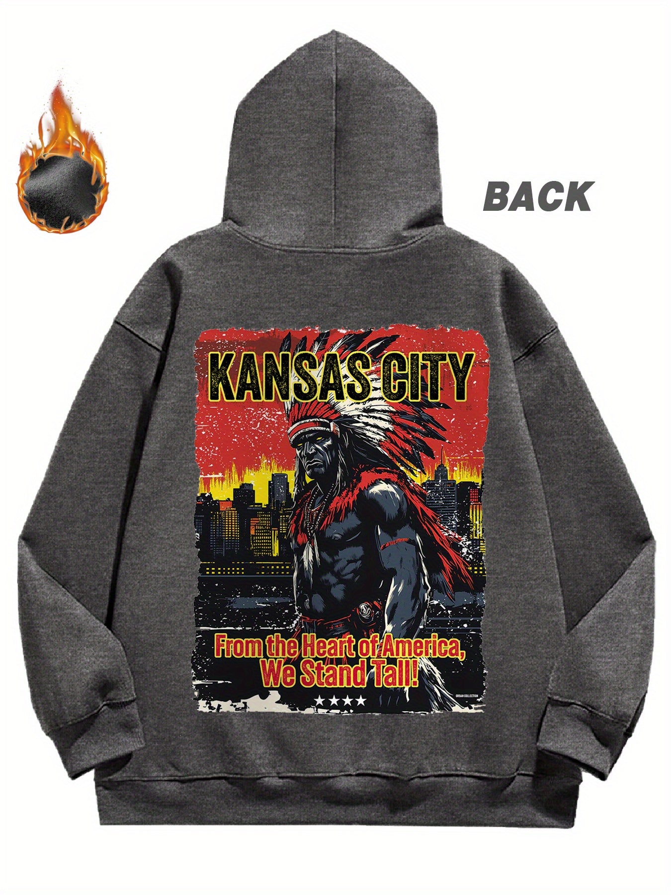 Mens Gifts, Mens Winter Clothes, Sweatshirts for Men, Kansas City Football Game Day Outfit, Design Using The Kansas City Football Logo, This Casual Hoodie Is Perfect for Football Enthusiasts, Offering Thick Warmth Ideal for W