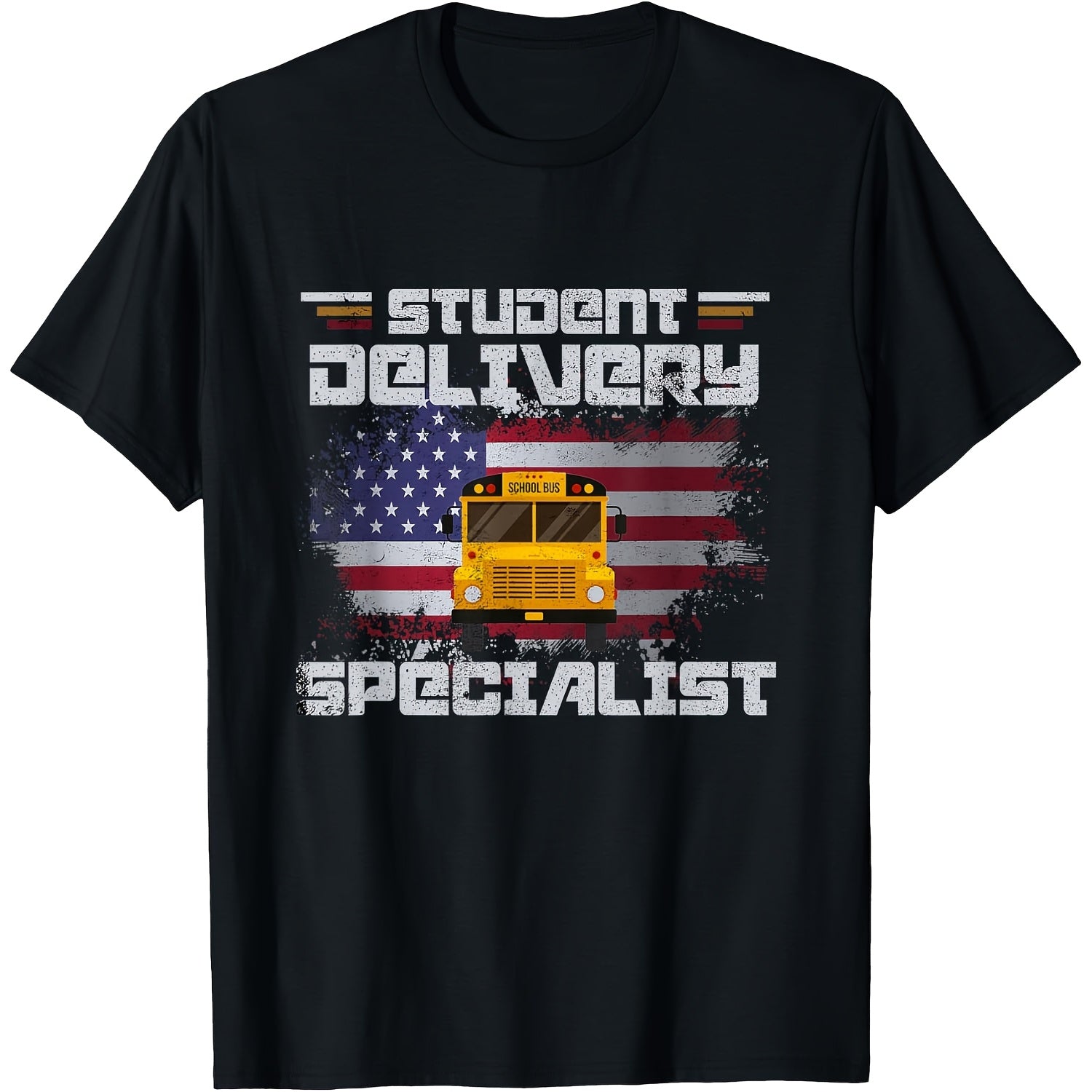 School Bus Driver'S American Flag Pride School Bus Driver T-Shirt-220gT T-shirt 100% cotton T-shirt