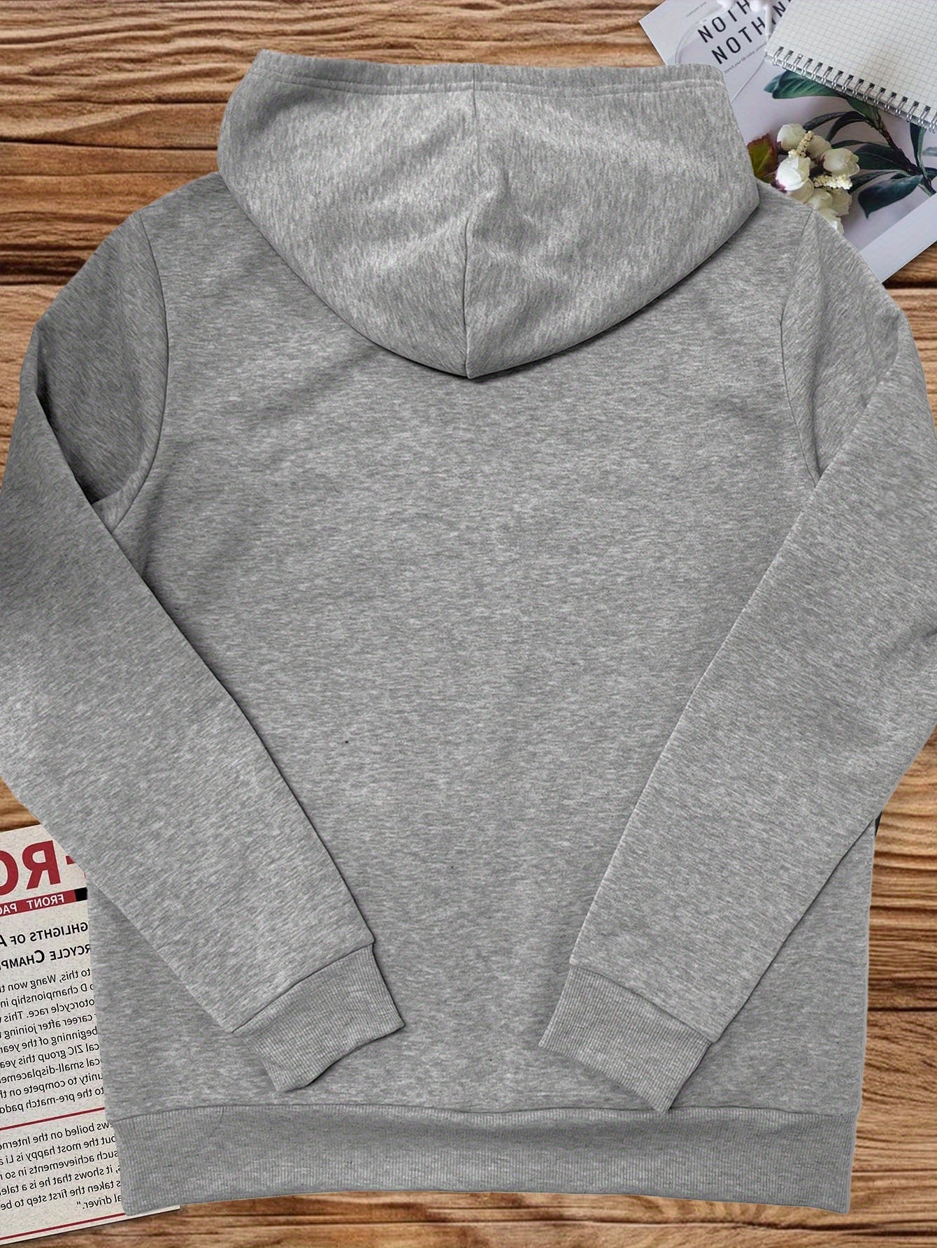 Women's Cozy Embroidered Puppy Hoodie - Casual Long Sleeve Pullover with Kangaroo Pocket, Cotton Blend, Perfect for Fall & Winter
