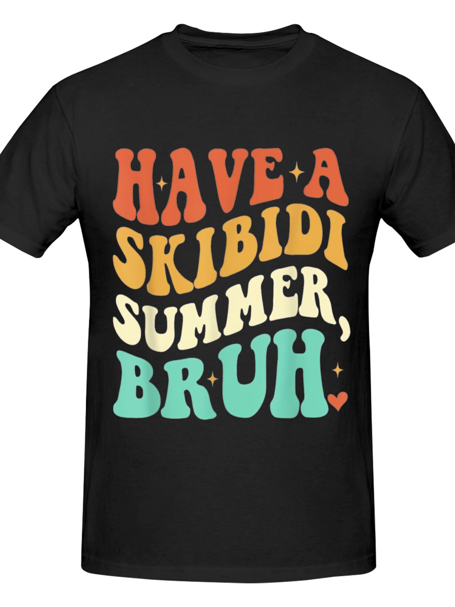 Skibidi Summer Bruh Graphic T-Shirt - Black Tee with HAVE A SKIBIDI SUMMER, Bold Typography Streetwear - Loose Fit Shirt for Men & Women - Beach, Parties, Everyday Casual Outfits - All-Season Comfort, Beach T Shirt, Party Att