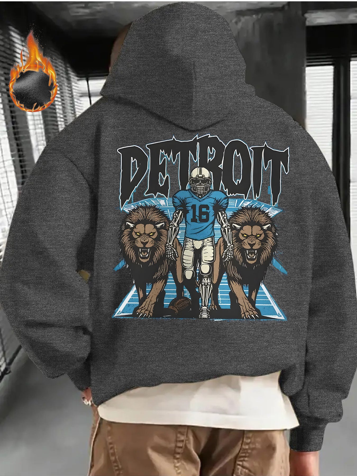 Mens Gifts, Mens Winter Clothes, Sweatshirts for Men, Detroit Football Game Day Outfit, Design Using The Detroit Football Logo, This Casual Hoodie Is Perfect for Football Enthusiasts, Offering Thick Warmth Ideal for Winter We