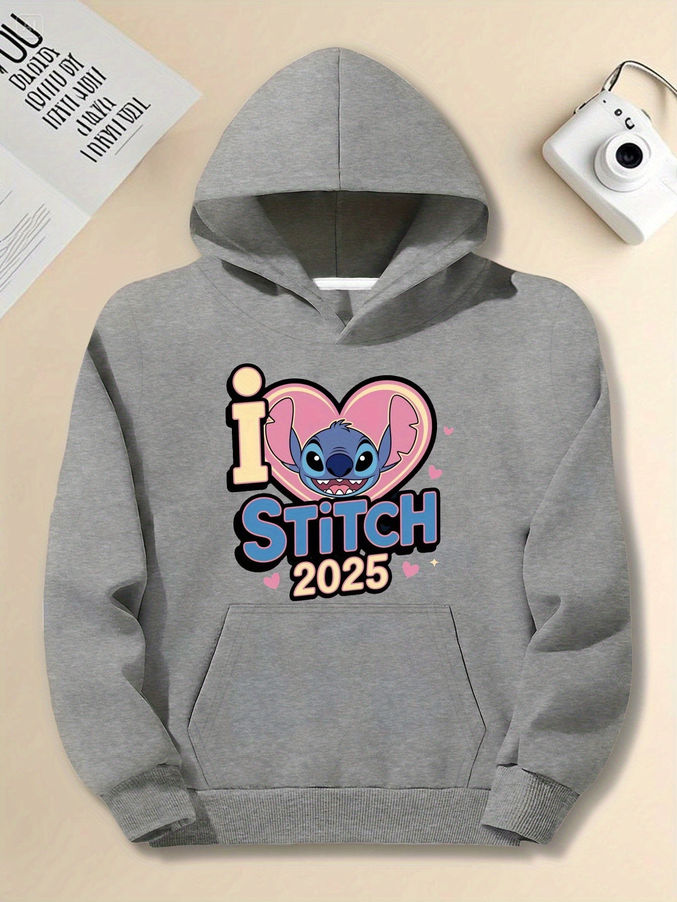 Disney Stitch Graffiti Heartshot Retro men'S casual hoodies