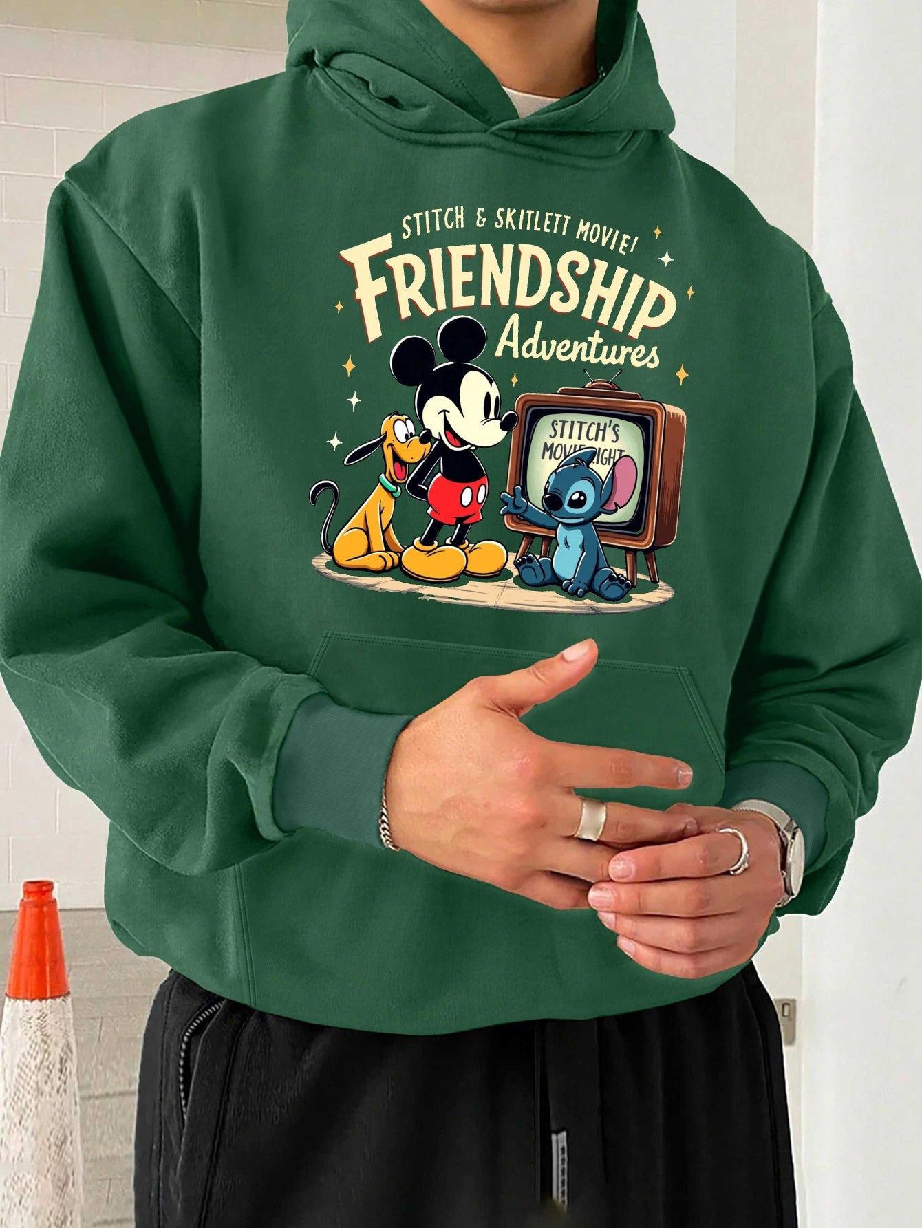 Disney stitch Men's casual hoodies
