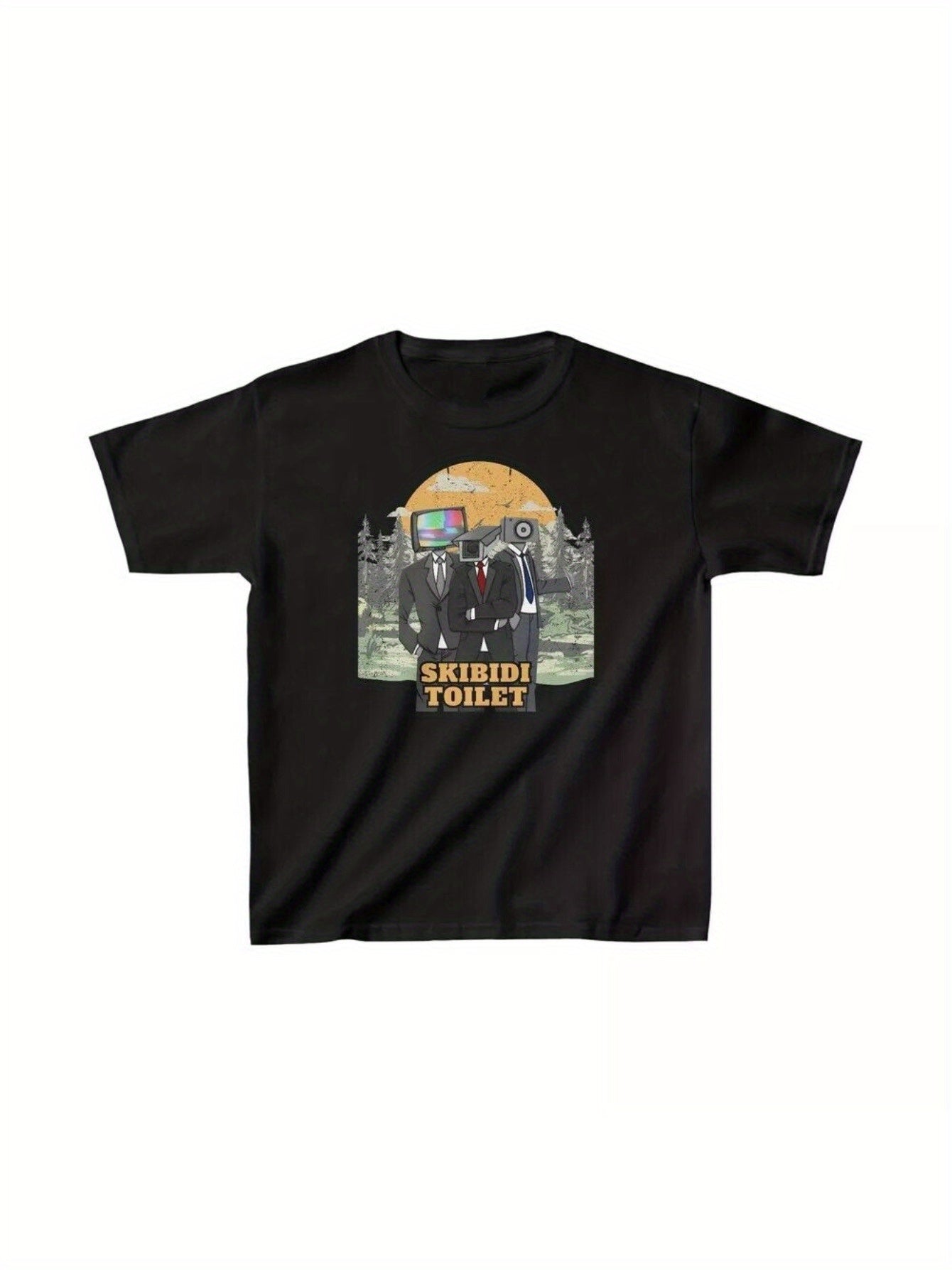 Retro Skibidi, Toilet Party, Speakerman, Cameraman T-Shirt