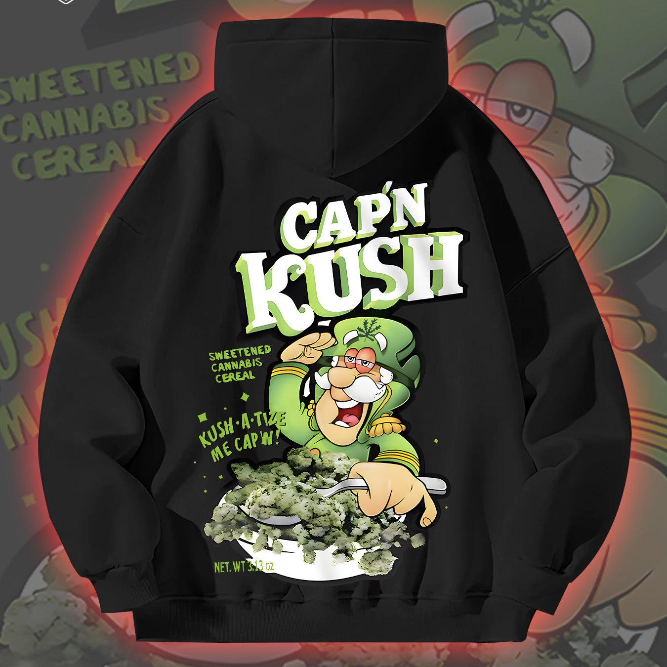 [Trendy Hoodie] Trendy CAP'N CRUNCH 270G Autumn And Winter Fleece Hoodie | Men'S Personalized Trendy Hip-Hop Streetwear With Kangaroo Pocket