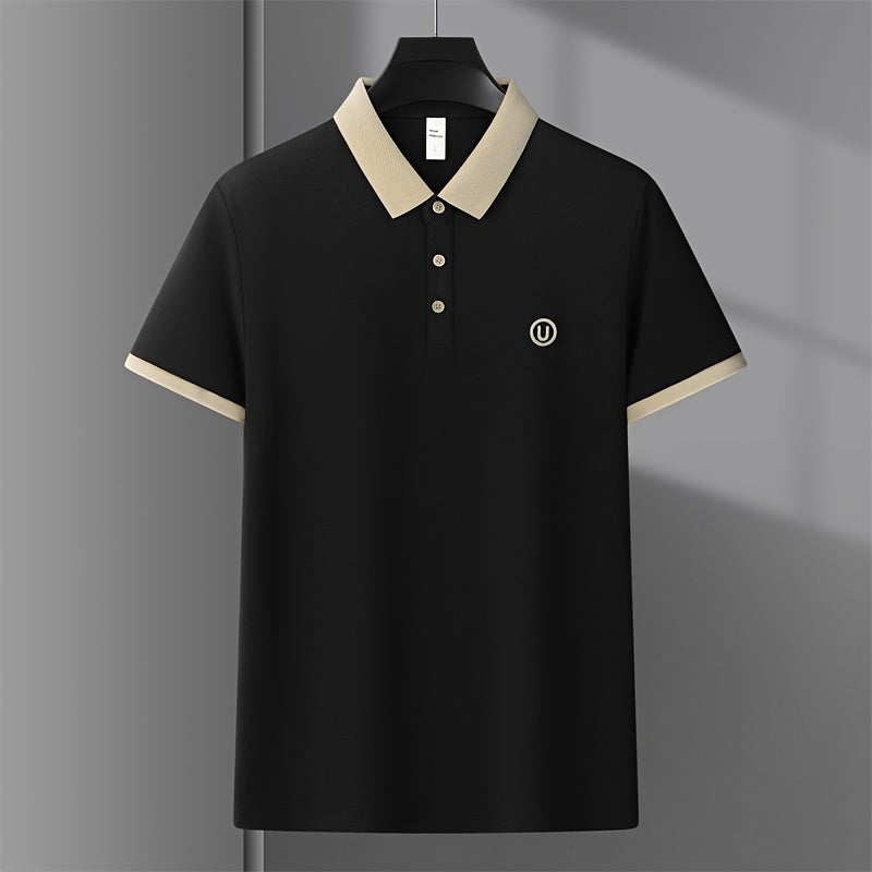 New Men'S Short-Sleeved Polo Shirt with a Collar, High-End Embroidery, Summer Solid-Color Top, T-Shirt, Half-Sleeve, Versatile Men'S Wear