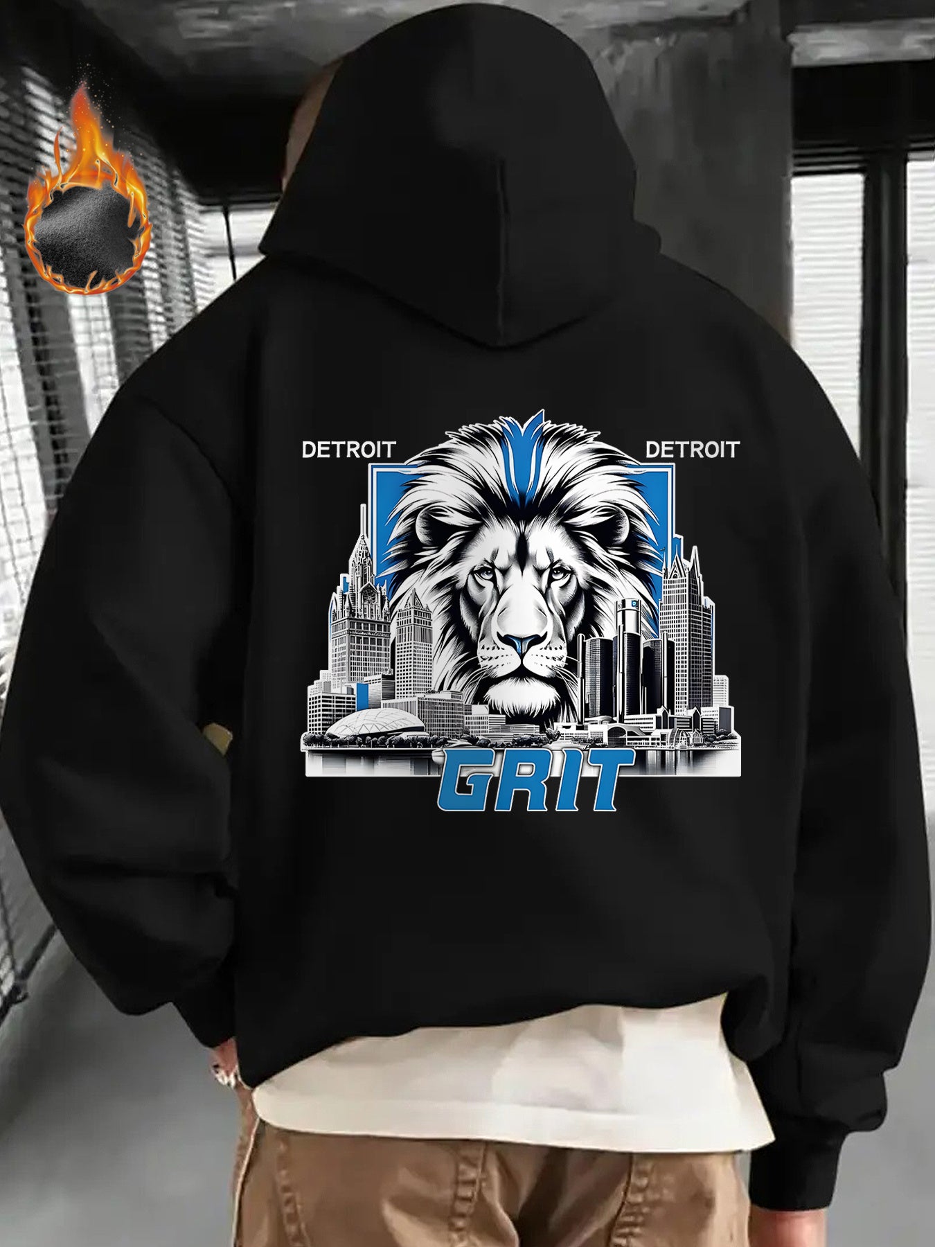 Mens Gifts, Mens Winter Clothes, Sweatshirts for Men, Detroit Football Game Day Outfit, Design Using The Detroit Football Logo, This Casual Hoodie Is Perfect for Football Enthusiasts, Offering Thick Warmth Ideal for Winter We