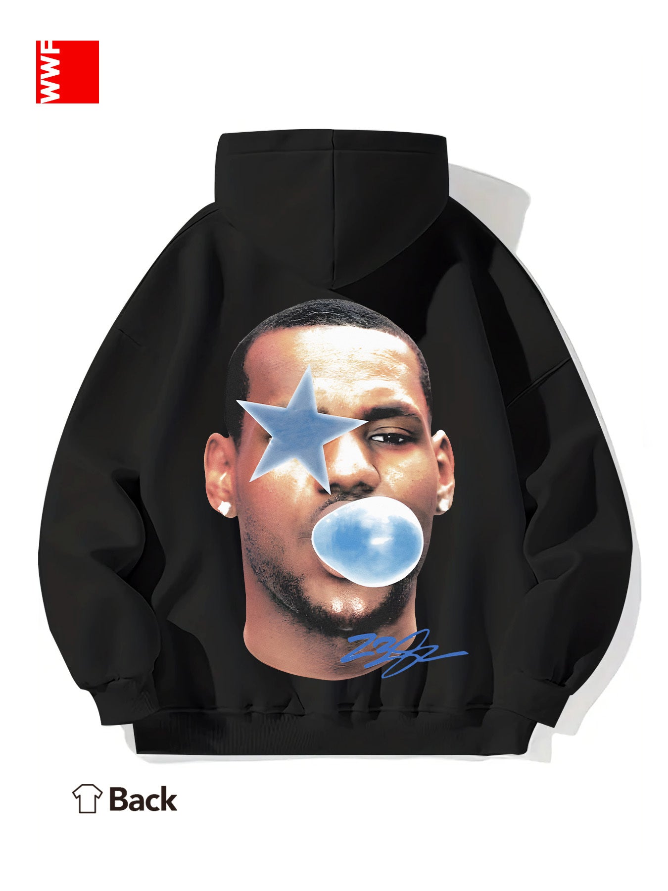 Men's Y2K Basketball Star Graphic Fleece Hoodie - Black, Trendy Hip-Hop Streetwear with Kangaroo Pocket, Perfect for Fall/Winter Casual Wear and Gifts