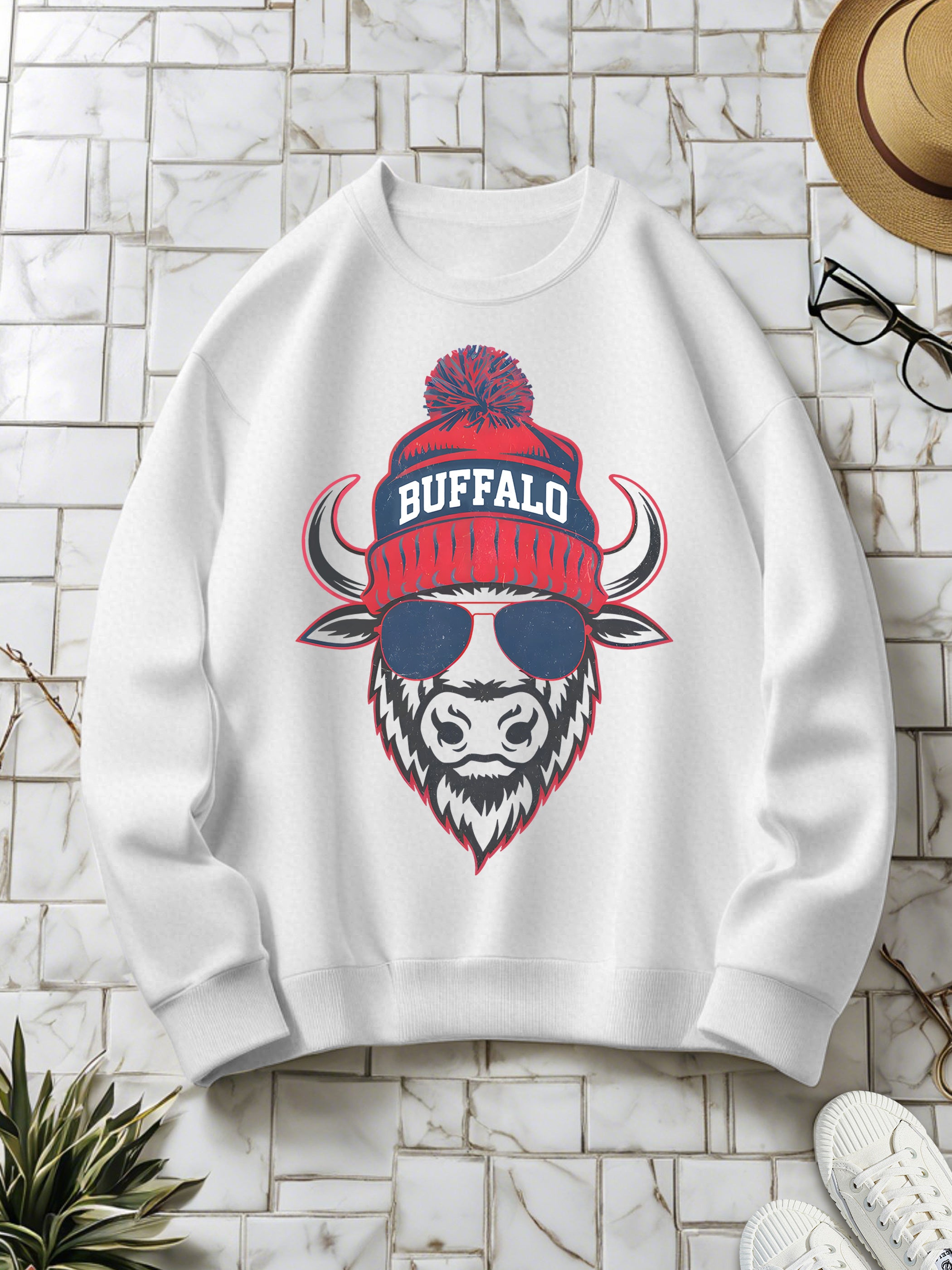 Vintage Team Football Ash Cotton Sweatshirt - Long Sleeve, Knit Fabric, Relaxed Fit, Full Size, Fashionable Graphic Print, Perfect for Casual Outings and Daily Wear