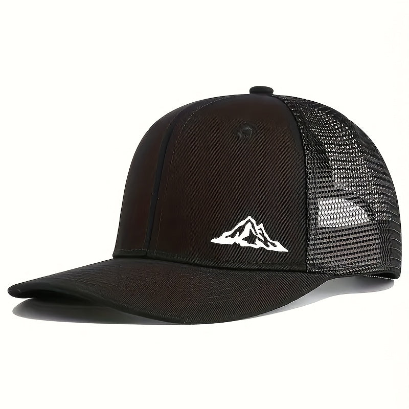 Stylish Mountain Peak Printed Baseball Cap for Men And Women, Perfect for Outdoor Sports Events, Featuring a Classic Trucker Hat Design That Is Versatile And Casual.