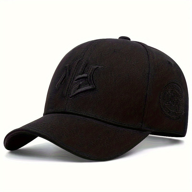 [1pc Adjustable Classic Trucker Cap] 1pc Men'S Classic Embroidered Trucker Cap, 100% Polyester, Adjustable Dad Hat with Alphabet Pattern, Casual Style, Soft Medium Stretch Fabric, Polyester Fiber Filled