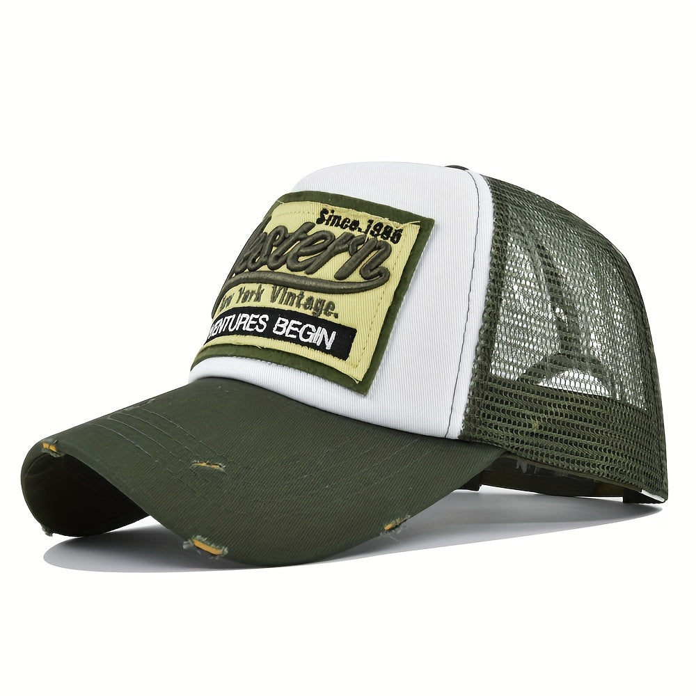 The 3D Embroidered Baseball Cap Features Western-Style Embroidery And a Mesh Design, Making It Cool And Breathable. It'S Perfect for Outdoor Activities in Spring And Summer, Lightweight for Sun Protection, Adjustable in Size,