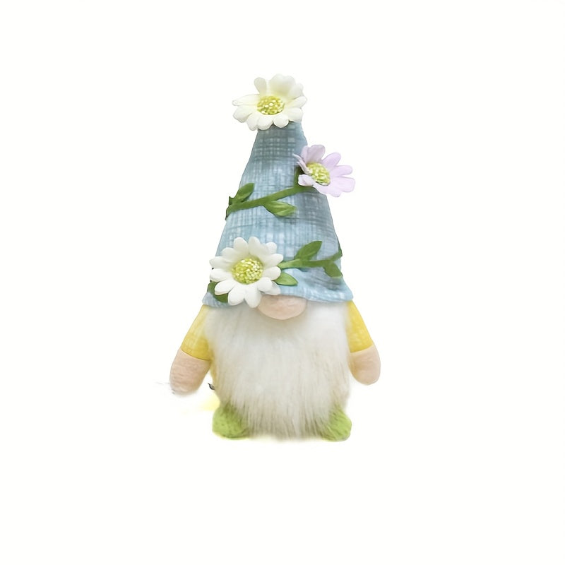 Gnome Fabric Ornament, Seasonal Decorative Dwarf Fabric Ornament With Flowers, Multi-purpose Holiday Decorations, Durable Material, No Electricity Required, Suitable For Christmas, Halloween, Easter, Thanksgiving, Valentine'S