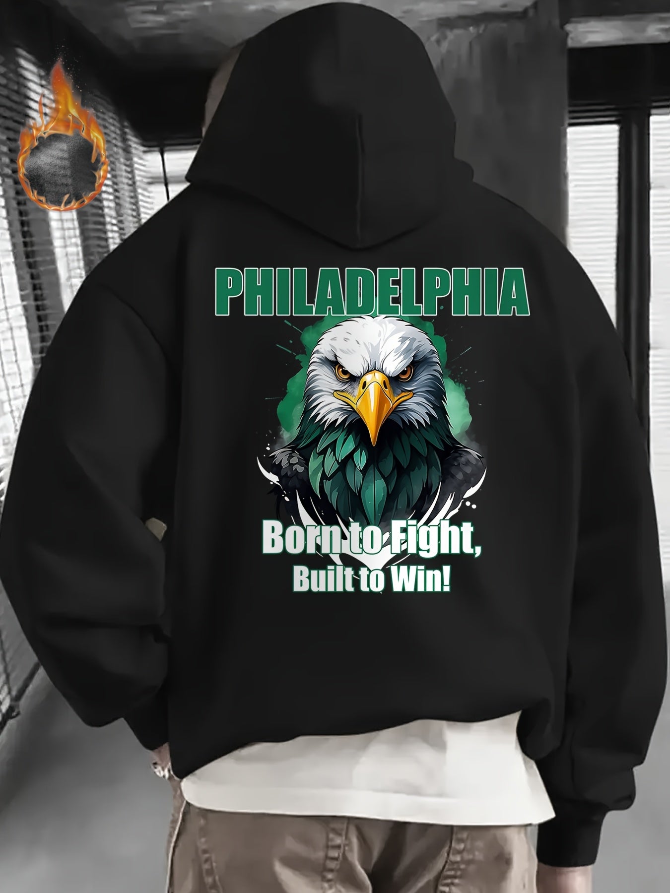 Mens Gifts, Mens Winter Clothes, Sweatshirts for Men, Philadelphia Football Game Day Outfit, Design Using The Philadelphia Football Logo, This Casual Hoodie Is Perfect for Football Enthusiasts, Offering Thick Warmth Ideal for