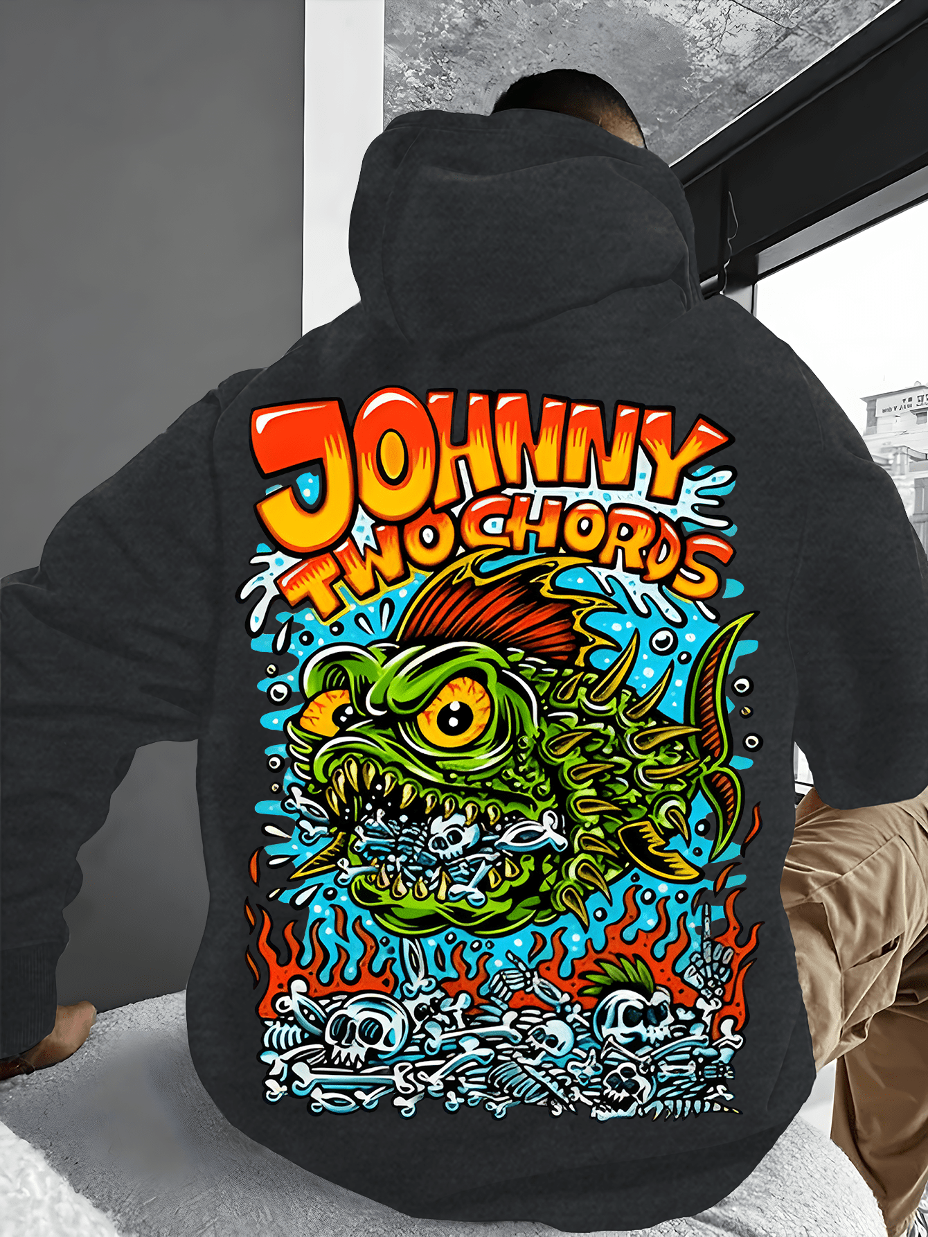 Handsome Men'S Hoodie with English Letters And Cartoon Print, Featuring Pocket Details for Easy Release And Storage of Items. The Fabric Is Soft And Comfortable, Making It The Perfect Choice