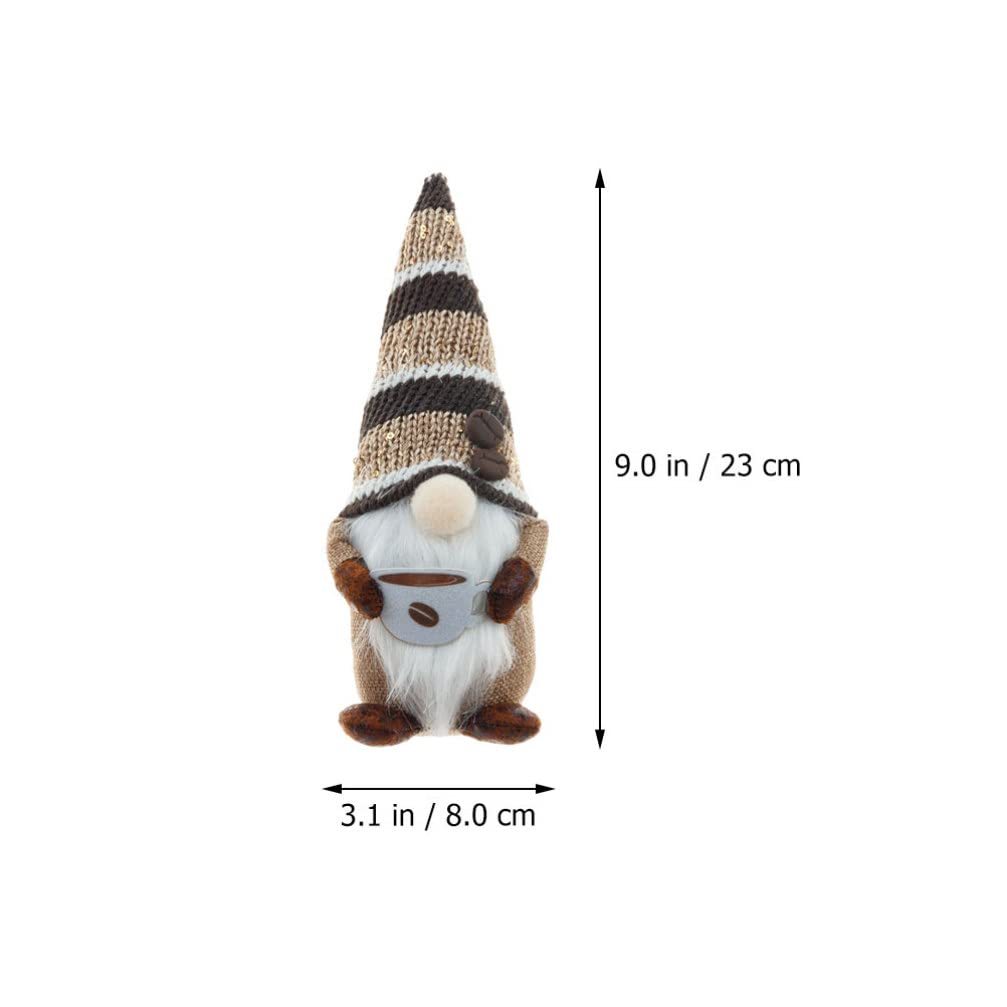 Coffee Gnomes Plush Doll Coffee Bar Decoration Swedish Tomte Elf Dwarf Collectible Figurines Dangle Leg Shelf Sitters Farmhouse Home Kitchen Decor Coffee Lover Gifts