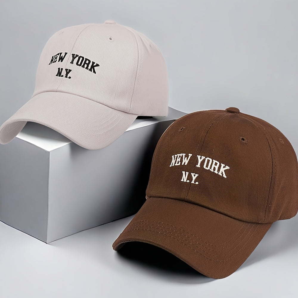 2pcs Fashionable Letter Embroidered Baseball Caps For Men and Women, Spring and Summer Outdoor Sun Protection Hats