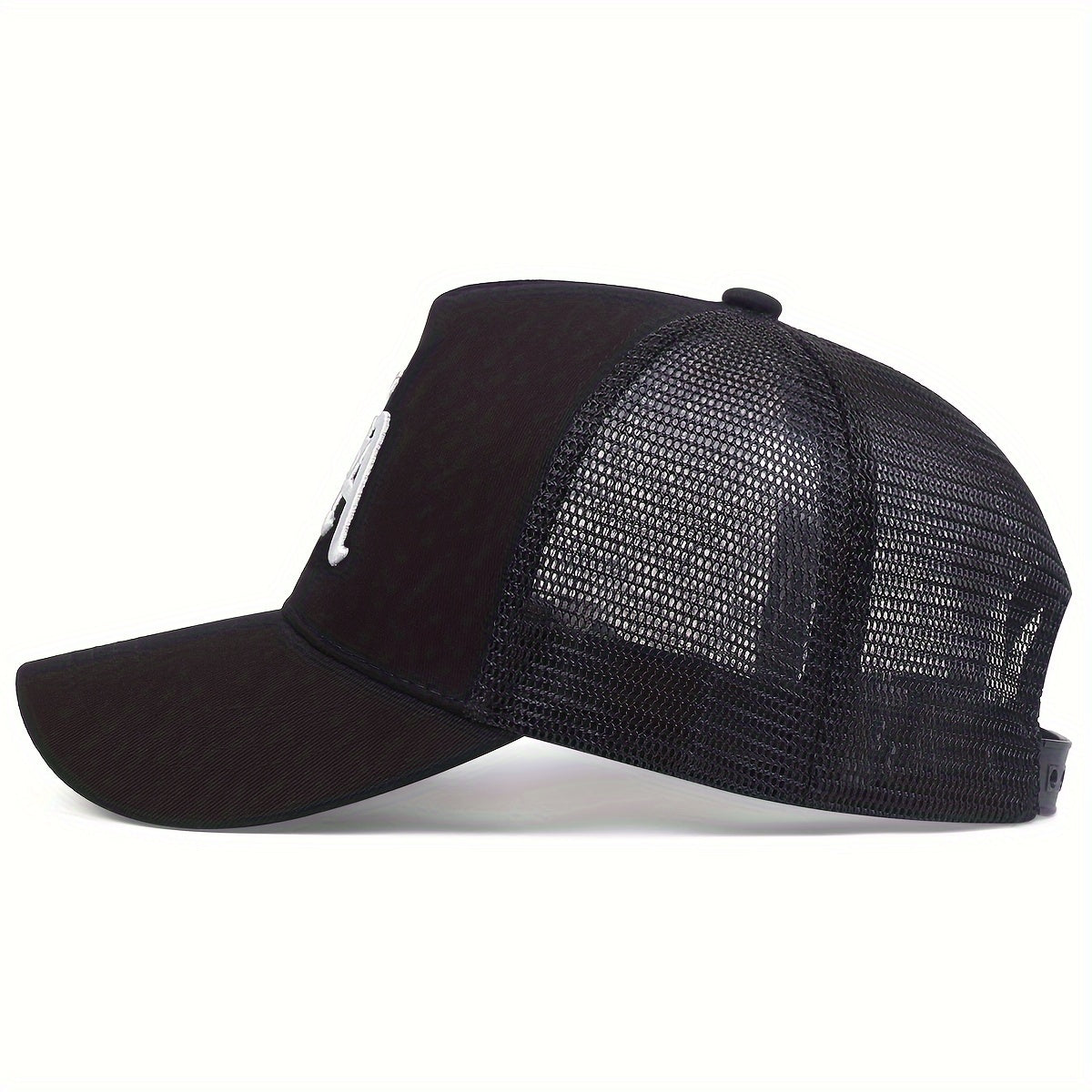 Adjustable LA Letter Baseball Cap - Women's Mesh Back Trucker Hat for Spring/Fall Travel, Beach and Party