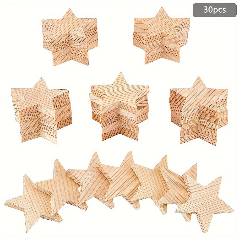 Blank Wooden Star Slices, Wooden Cutouts Ornaments, For Drawing Art Craft, Christmas And Wedding Decoration