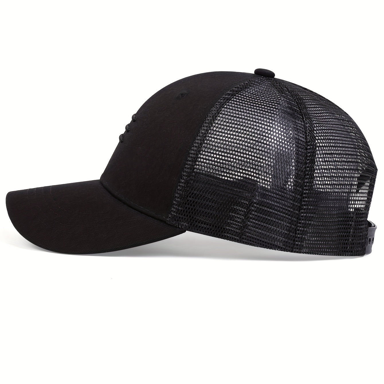 Trendy Triple Stripe Embroidery Unisex Baseball Cap - Adjustable Breathable Mesh Trucker Hat for Women & Men - Solid Color Sun Hat with Comfortable Fit and Stylish Design