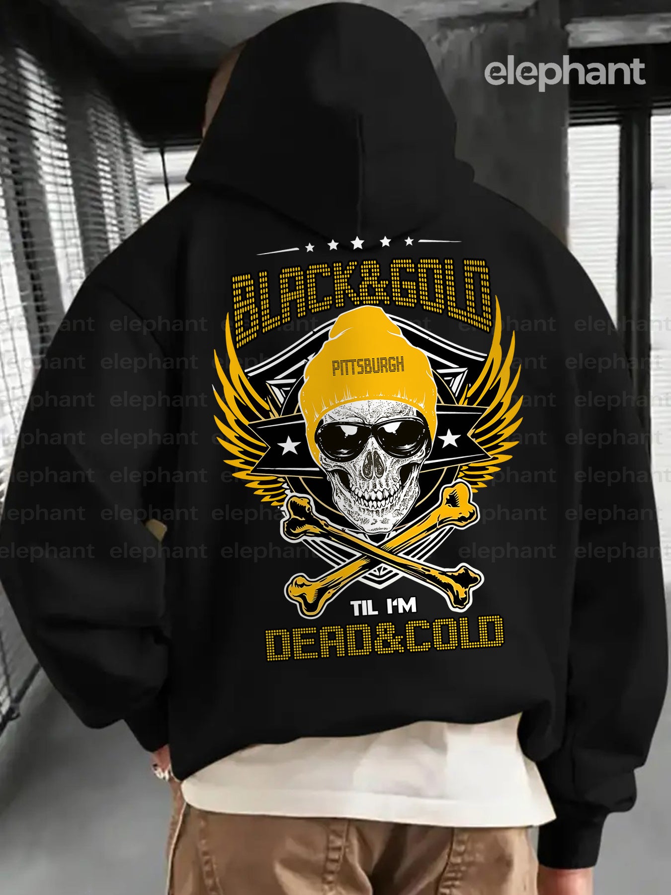 New Stylish 1pc Thickened Printed Casual Pocket Hoodie - Pittsburgh Football Creative Graphic Print - Unisex Autumn and Winter Hoodie and Sweatshirt for Football Enthusiasts