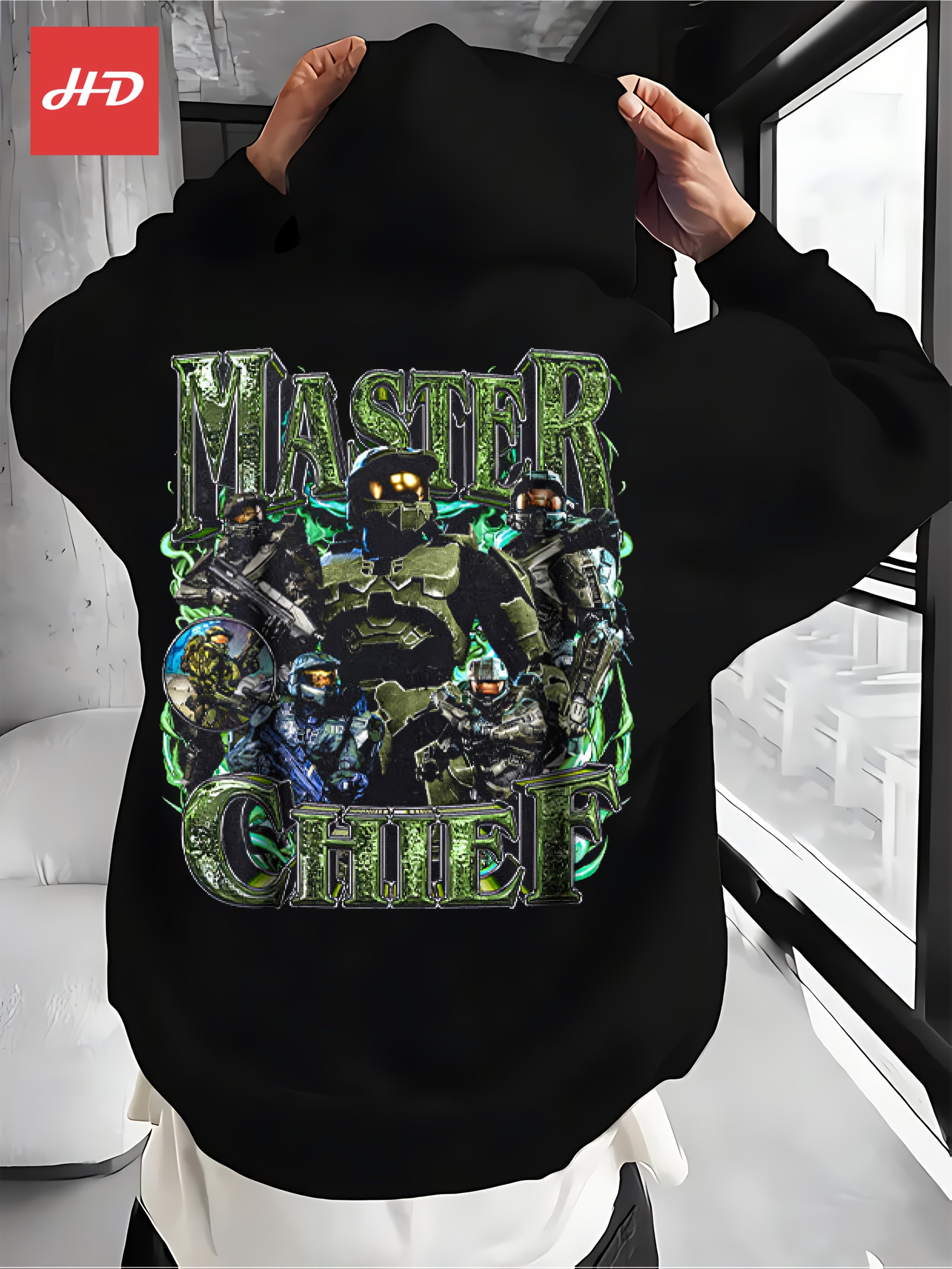 Master Chief: Halo Heroes Christmas Gift Hoodie For Men - Warm Fleece-Lined Sweatshirt, Cozy Winter Holiday Apparel, Thick Thermal Pullover, Soft And Comfortable Xmas Outfit, Perfect For Cold Weather