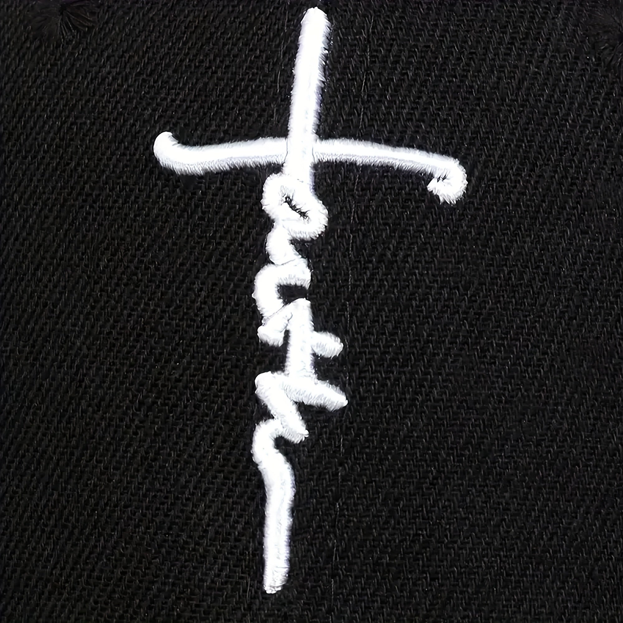 Faith Cross Embroidered Baseball Cap - Unisex, Adjustable Snapback, Lightweight, 100% Polyester, Solid Color, Non-Stretch, Casual Sports Hat with Woven Craftsmanship