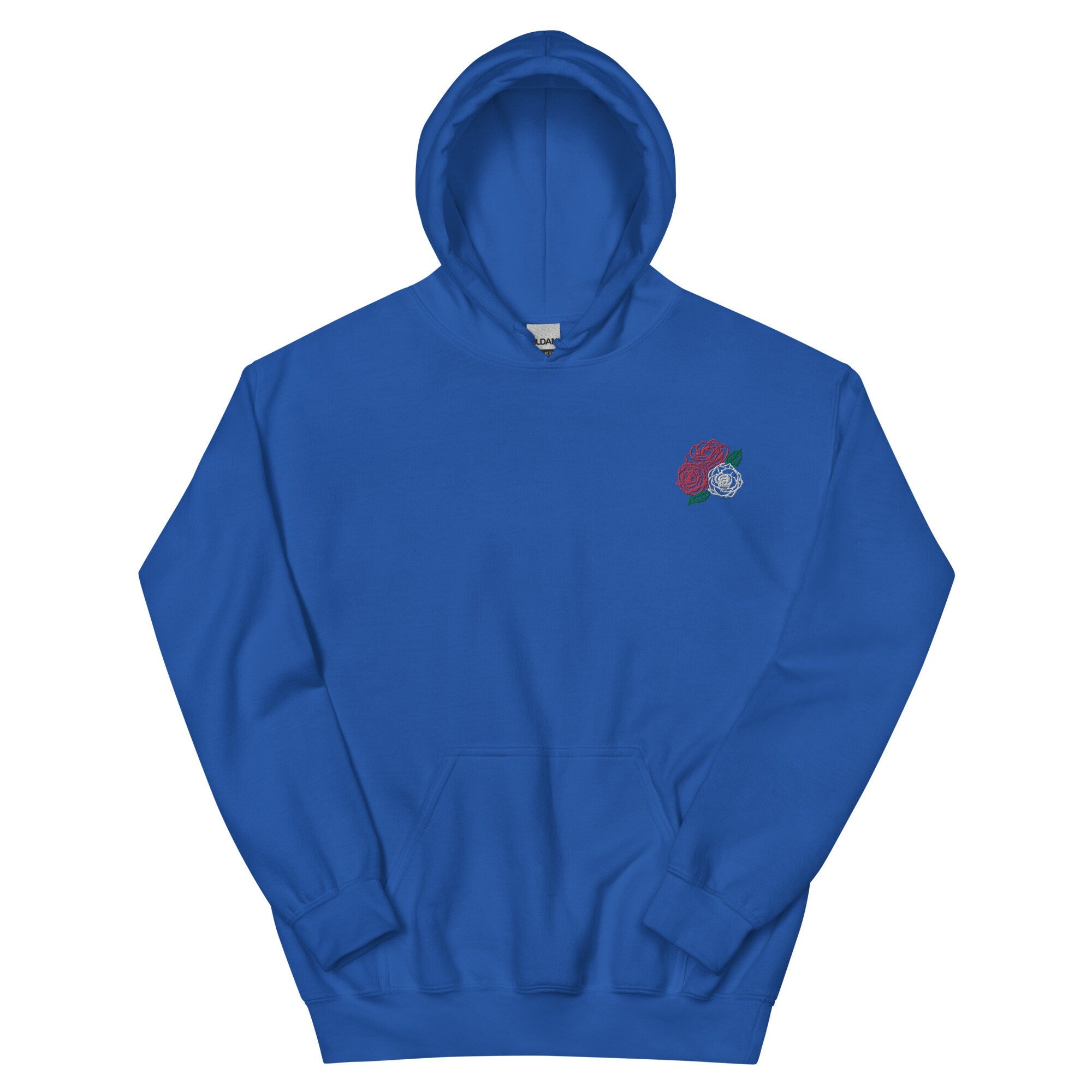Three Roses Embroidered Unisex Hoodie - Cozy Floral Sweatshirt for Men & Women - Casual Streetwear Gift