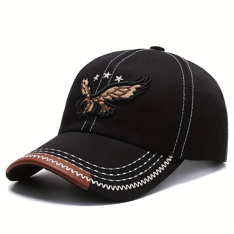 1pc Unisex Sunshade Breathable Baseball Cap With Eagle Embroidery For Outdoor Sport, Ideal choice for Gifts