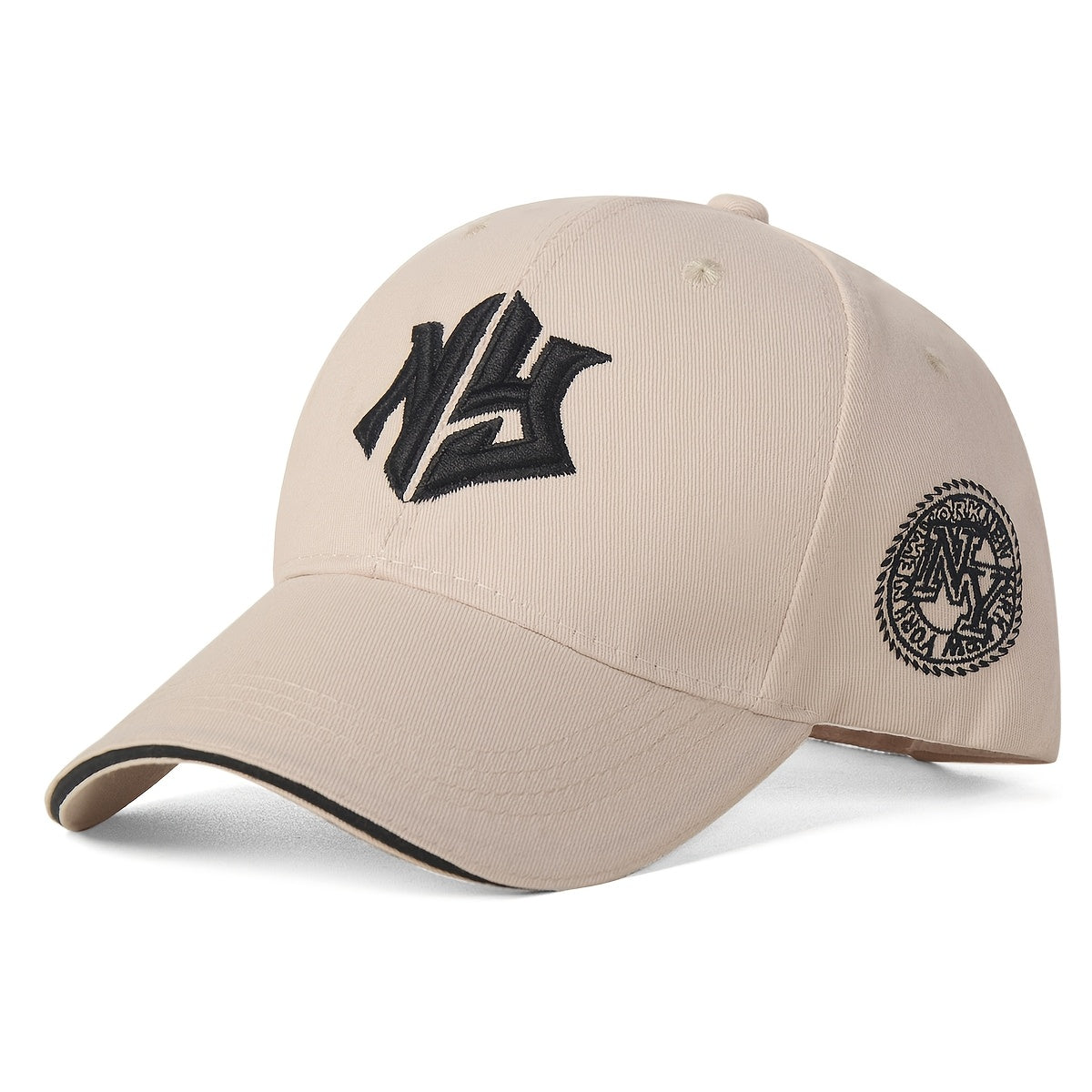 1pc, Unisex Embroidered Hip Hop Snapback Cap, Lightweight Woven Fabric Baseball Hat with Buckle Closure, All-Season Sun Visor for Men and Women, Hand Wash Only
