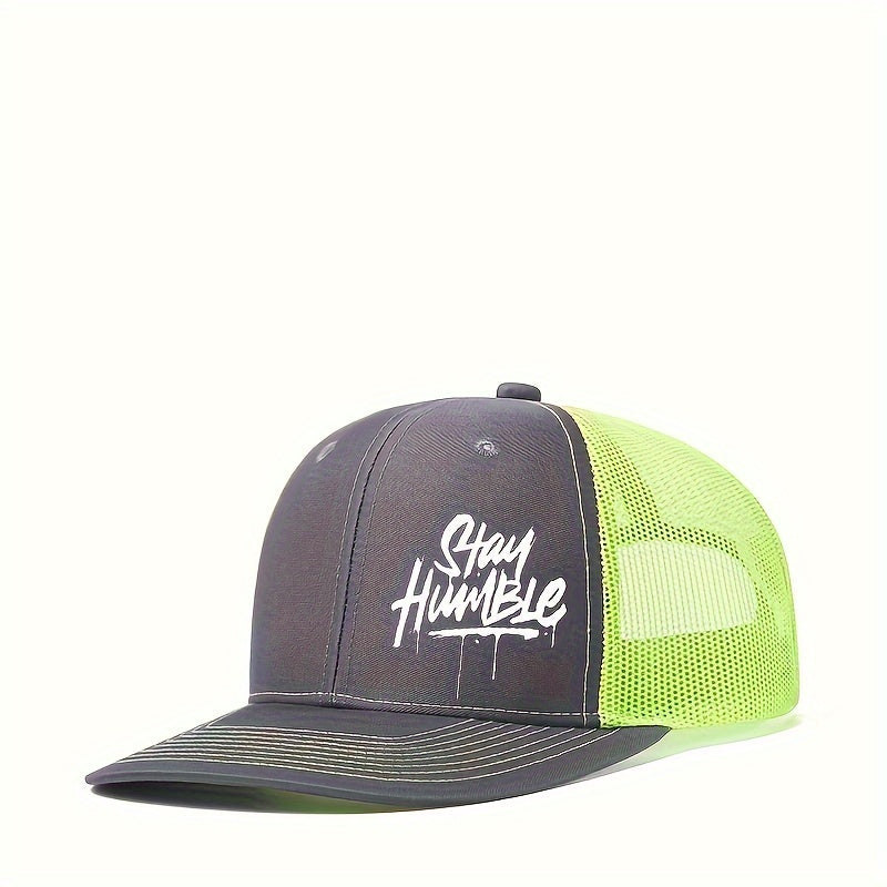Breathable Lightweight Polyester Adjustable Mesh Trucker Hat - 1pc Unisex Baseball Cap with 