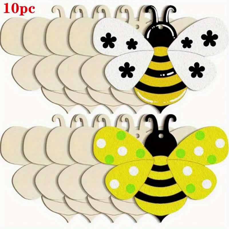 Wooden Bee Shaped Wooden Chips DIY Painting Graffiti Crafts Wooden Pendants Hanging Decorations for Festivals, Weddings, Parties, Home Decor
