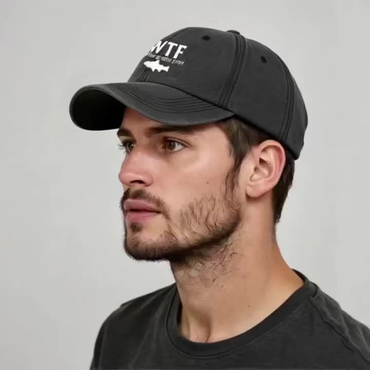 Unisex Embroidered Baseball Cap - WTF Where's The Fish, Polyester, Casual Style for Fishing, Camping, Hip-Hop, Dad Cap, Trucker Hat