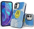 Casely iPhone Case | On Cloud Nine | Glitch Smiley Face | Compatible with MagSafe | Bold Protective Design